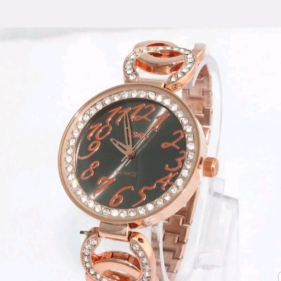 Rose Gold Black dial watch - Picture 1 of 4